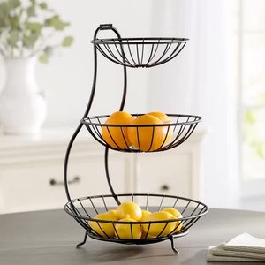 Iron Wire Metal Fruit <b>Basket</b> Stand for Fresh Fruit <b>Display</b> Kitchen Counter Dining Table Storage - Product Image 2