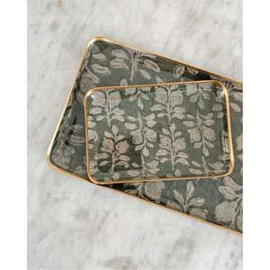 Bandeja de Servir Esmaltada con Diseño Floral Retro - Bandejas Decorativas de Metal Vintage para Mesa de Centro, Plato Rectangular de Metal para Hogar y Cocina - Product Image 5