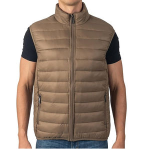 Chaleco Deportivo para Hombre, Chaqueta sin Mangas, Relleno de Poliéster, Cierre de un Botón, Nylon, Impermeable, Transpirable, con Parches de Lona, Estilo Casual - Product Image 1