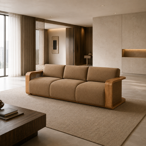Sofá de Madera de Teca Sólida de Lujo, 3 Plazas, Sofá Moderno para Sala de Estar, Apartamento, Hotel, Villa, Resort, Fabricante de Muebles para Salón - Product Image 6