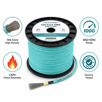Câble à fibres optiques multimode OM4 144 cœurs, câble de dosier haute densité LSZH pour centre de données