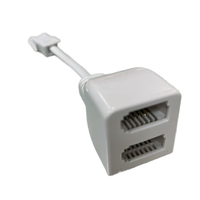 Kabel Ekstensi Telepon dengan Soket Ganda UK Konektor BT 431A Sesuai RoHS Warna Putih Kabel Terpilin 28AWG 4C