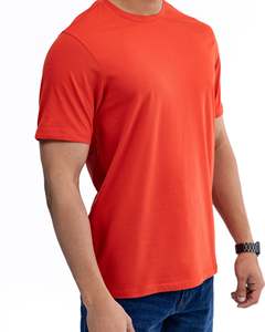 T-shirts noirs personnalisés pour hommes, manches courtes, col rond, 100 % coton peigné, logo frontal, style formel, coupe ample, anti-boulochage, été - Product Image 2