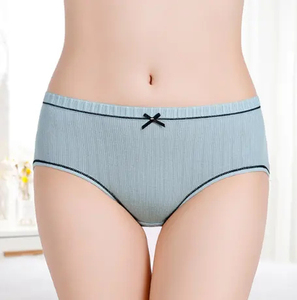 Braguitas de Bikini de Alta Calidad para Mujer, Tallas Grandes, Algodón/Poliéster, Diseño Liso Tejido, Ropa Interior - Product Image 3