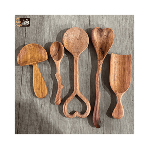 Lot de cuillères en bois biodégradables écologiques, personnalisables par gravure, couverts en bois antiadhésifs et sûrs, fournisseur d'ustensiles de cuisine - Product Image 1