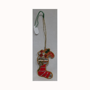 Adorno Navideño Colgante de Árbol de Navidad con Bordado Zari Hecho a Mano, Forma Personalizada, Hermoso, con Trabajo de Cuentas, para Decoración de Fiestas - Product Image 3