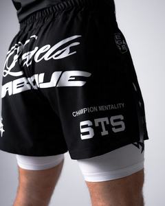 Shorts de combat BJJ MMA 2-en-1 avec impression numérique personnalisée, doublure de compression intégrée, pour grappling, Jiu-Jitsu brésilien, No-Gi - Product Image 3