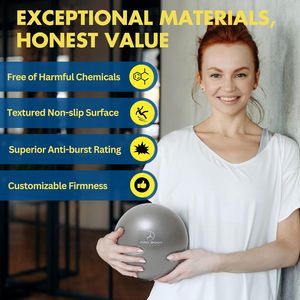 Palla da Pilates da 9 Pollici con Pompa per Stabilità in Barre Yoga, Core, Fisioterapia - Piccola Palla per Esercizi - Product Image 4