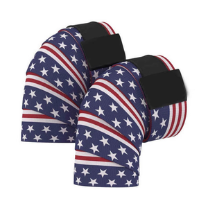 Protège-coudes en néoprène à motif drapeau américain pour haltérophilie – Soutien respirant, réglable et robuste pour la musculation et le fitness - Product Image 2