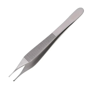 Pinzas de disección Adson Brown de 12 cm del fabricante, de acero inoxidable alemán, manuales, con 1x2 dientes, instrumento quirúrgico para piel - Product Image 5