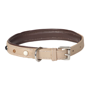 Collar de Perro de Cuero Napa Suave Color Marfil, Collar de Perro de Lujo Hecho a Mano con Acolchado Suave y Herrajes Resistentes y Duraderos - Product Image 4