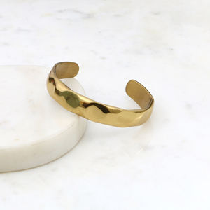 Handmade Hammered Brass Cuff <b>Bracelet</b> - <b>Adjustable</b> Gold Open Bangle for Women - Minimalist Boho Jewelry Gift - Raw Brass Jewelry - Product Image 6