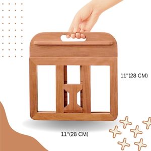 Solid Wood Tripod Laptop <b>Stand</b> Adjustable Height Foldable Design Ergonomic Eco-Friendly Portable <b>for</b> Laptops & <b>Tablets</b> - Product Image 3