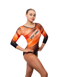 Tenues de gymnastique rythmique personnalisées avec nom d'équipe, justaucorps à manches longues, uniformes de compétition pour les clubs, les académies et les écoles - Product Image 2