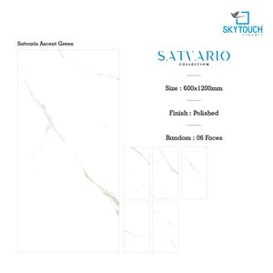 Carreaux de sol en céramique et porcelaine grand format 600x1200 60x120, incassables, blancs, finition Satvario Ascent Glaze, pour salon - Product Image 3