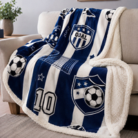 Couverture en flanelle sherpa à double couche personnalisée avec impression de club
