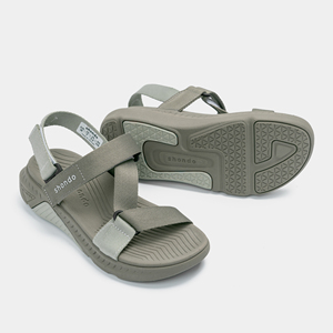Sandales à lanières Shondo, bout ouvert, décontractées, semelle antidérapante en EVA, tige en textile vert mousse, fermeture à boucle, style été - Product Image 2