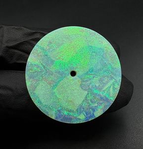 หน้าปัดนาฬิกาโอปอลสังเคราะห์ ขนาด 20 มม. ขัดเงาด้านเดียว หนา 0.7 มม. รูตรงกลาง 2 มม. - Product Image 2