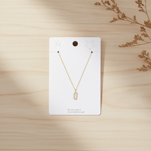 Collier ovale en acier inoxydable avec diamants Zi Zi pour femme, bijou élégant, cadeau - Product Image 3