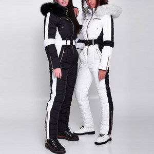 High Quality Women Luxury Elasticity Slim Fit One-piece Ski Snow Wear Suit Down Feather Warm Jumpsuit Outdoor <b>Waterproof</b> <b>Sets</b> - Product Image 1