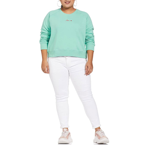 Sweat-shirt brodé pour femme, respirant, personnalisable, prix abordable, service OEM, 100% coton molletonné, col rond, uni, logo personnalisé - Product Image 2
