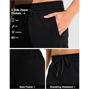 Pantalon de jogging décontracté pour homme en coton gris léger et respirant, avec taille élastique et cordon de serrage, poches latérales, idéal pour l'automne - Product Image 4