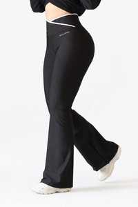 Leggings évasés taille haute respirants et sans coutures pour femme One Ten Apparel – Pantalon de sport unicolore avec effet ventre plat - Product Image 5