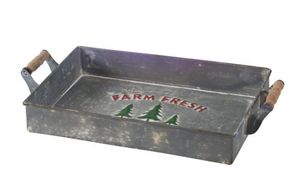 Plateau de service ovale en métal avec poignées en feuille d'or, finition martelée, style vintage, vaisselle décorative - Product Image 4