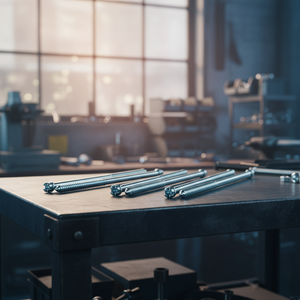 สกรูไม้ปลายสองด้าน PDC แบบเมตริก/นิ้ว ขนาด M6-M12 หัวแฉก เกลียวบางส่วน ระดับ 4.8 และ 6.8 เหล็กกล้าคาร์บอนชุบสังกะสี DIN - Product Image 1