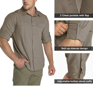 เสื้อเดินป่าสำหรับผู้ชาย ออกกำลังกาย แห้งเร็ว น้ำหนักเบา เสื้อวิ่ง เสื้อเดินป่า 100% โพลีเอสเตอร์ เสื้อเดินป่าสำหรับผู้ชาย - Product Image 4