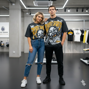 T-shirt noir délavé pour homme, marque privée, impression DTG personnalisée, 100 % coton, manches courtes, services OEM - Product Image 3