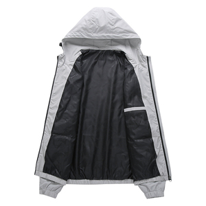 Veste coupe-vent légère et imperméable pour homme, vêtements de sport d'extérieur avec poches zippées, logo personnalisé disponible - Product Image 5