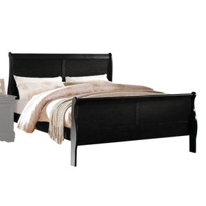 Letto matrimoniale Louis Philippe E. King in finitura nera con struttura in legno resistente - Product Image 6
