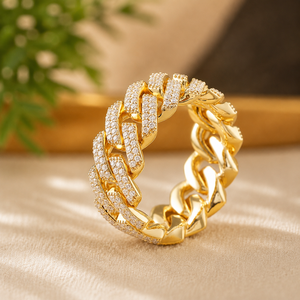 Anillo de compromiso de diamantes de talla redonda para mujer, anillo de boda de lujo con moissanita estilo hip hop, chapado en oro blanco de 14K, anillo de regalo - Product Image 2