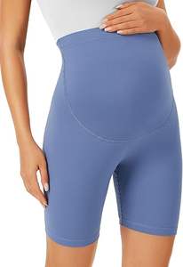 กางเกงเลกกิ้งขาสั้นสำหรับคนท้อง แบบไร้ตะเข็บ ระบายอากาศได้ดี เอวสูง รับผลิตตามแบบ OEM ขายส่ง กางเกงโยคะสำหรับหญิงตั้งครรภ์ - Product Image 3