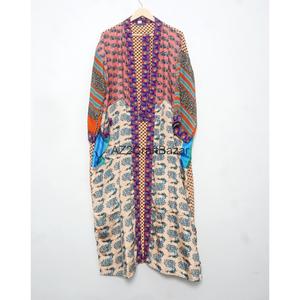 Robe Kimono Japonaise Vintage Unique Faite à la Main en Soie pour Femme, Patchwork, Longue, Été Hiver Automne, Décontractée, Élégante, Douce et Lisse - Product Image 5