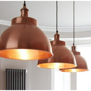 Lámpara Colgante Industrial de Cobre, Lámpara de Techo Vintage de Metal con Forma de Domo, para Isla de Cocina, Cafetería, Restaurante, Hotel - Product Image 1