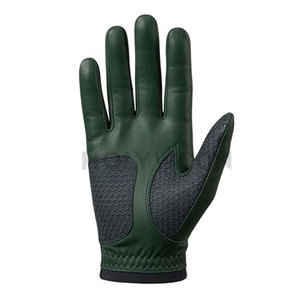 Green Genuine Leather Golf Gloves Full Finger Non-Slip Breathable Adjustable Wrist <b>Strap</b> Unisex Sports Model - Product Image 2