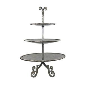 Support à gâteau vintage 3 niveaux galvanisé tendance pour mariages et anniversaires, en fer rond, fournitures de fête, taille et forme personnalisables - Product Image 6