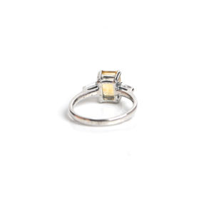 <b>Emerald</b> Cut Citrine Rose Gold Plated 925 Sterling <b>Silver</b> Women's Engagement & Party Birthstone Gemstone <b>Ring</b> with Claw Setting - Product Image 2