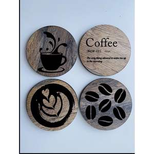 Durable MDF Laser-Engraved Coasters with Decorative Textures Home Decorative <b>Table</b> Protection for <b>Promotional</b> Use - Product Image 6