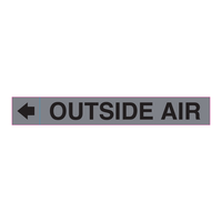 Étiquette autocollante en PVC Brady pour identification des conduits d'air extérieurs, pour systèmes CVC