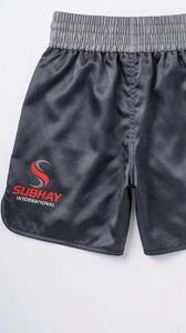 SUBHAY INTERNATIONAL Men's Boxing Shorts <b>White</b> Black Elastic Waist Breathable Polyester Regular Fit Adults All Seasons - Product Image 3