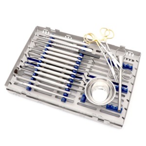 Kit de greffe d'os dentaire 17 pièces, instruments chirurgicaux oraux pour chirurgie implantaire, en acier inoxydable de haute qualité - Product Image 1