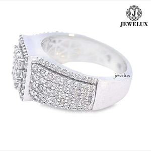 Best Quality Jewelux 925 Silver Rhodium Plated <b>Cocktail</b> <b>Ring</b> Round Brilliant Cut Diamond Engagement Anniversary IGI From India - Product Image 1