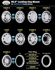 Универсальная крышка для колес из нержавеющей стали T304, 22,5 дюйма, 19,5 дюйма, 17,5 дюйма
