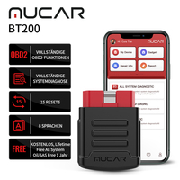Outil de Diagnostic Voiture MUCAR BT200 PRO OBD2, Scanner Système Complet Auto avec 15 Fonctions de Réinitialisation Huile/SAS et Lecteur de Code Bluetooth