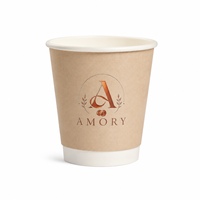 Vasos de Papel Desechables de 12oz y 16oz para Bebidas Calientes, Café y Té, con Tapa, Compostables, Ecológicos, para Llevar, para Restaurantes