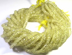 Top Grade Natural Yellow Lemon Quartz Faceted Gemstone Beads 6mm Wheel Tyre <b>Spacers</b> Heishi Shape Lemon Quartz Gemstone 16"Strand - Product Image 1