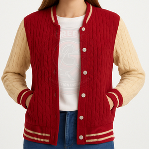 Cardigan en tricot personnalisé Delta Sorority DST, rouge beige, manches boutonnées, pour hommes et femmes, broderie grecque, style universitaire - Product Image 4